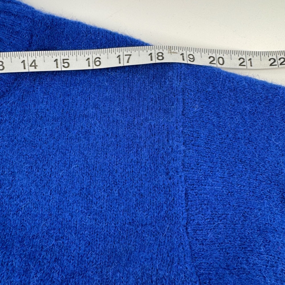AYR The Kickback Crewneck Sweater Womens Large Blue Alpaca Merino Wool Blend - Picture 3 of 10